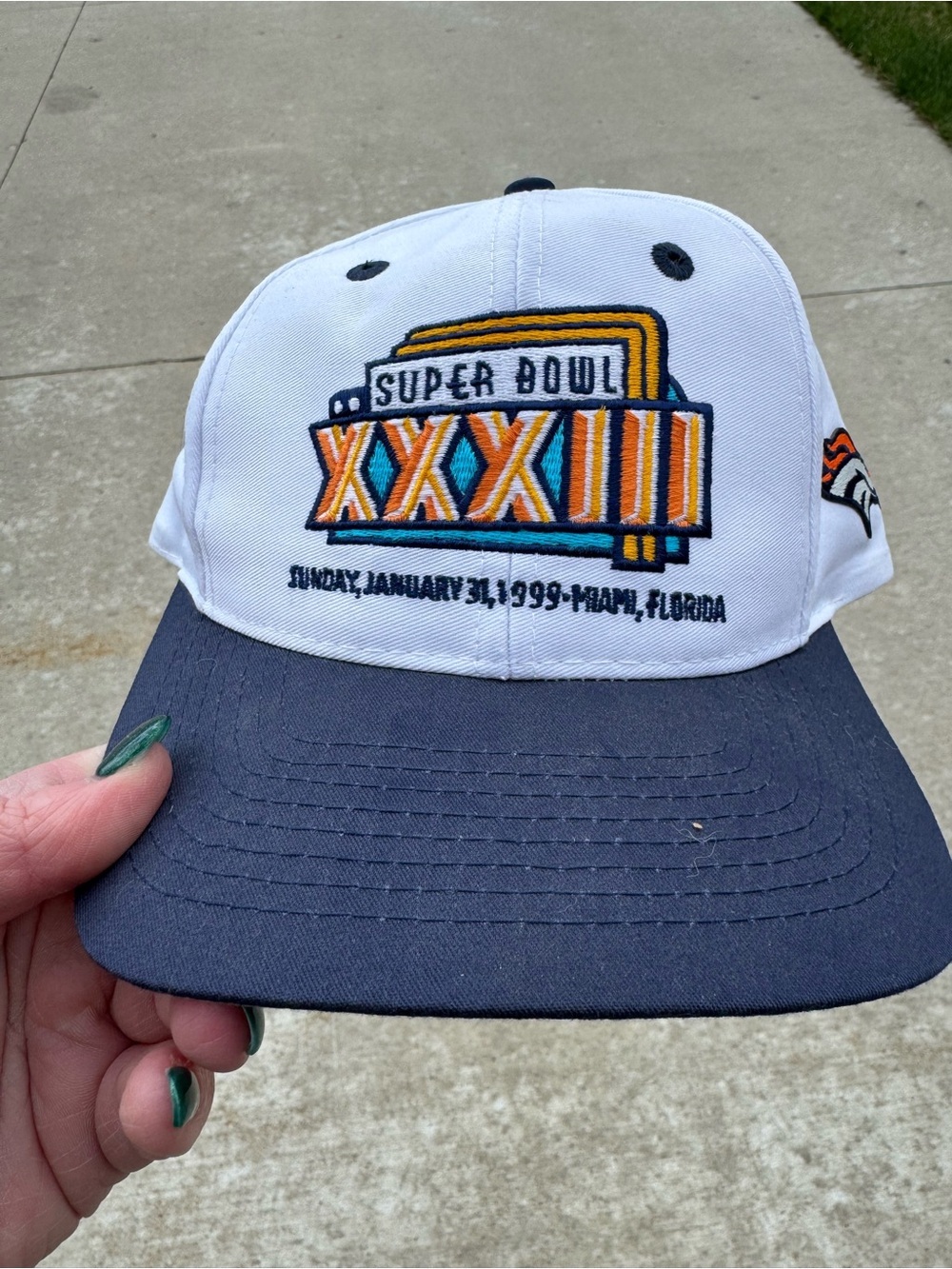 Vintage Broncos Super Bowl XXXIX NFL Snapback Hat NWT Y2K
